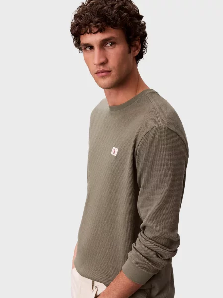 Лонгслив Calvin Klein Jeans оливковый