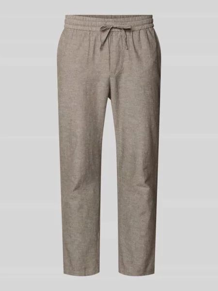 Spodnie lniane o kroju tapered z mieszanki bawełny i lnu model LINUS' Only & Sons