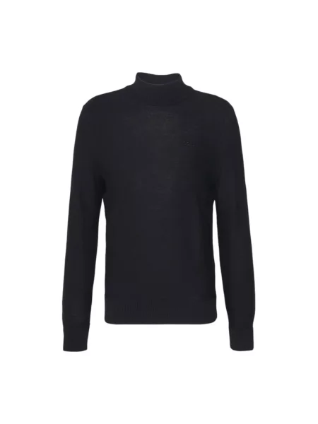 BOSS Orange sweter z dzianiny Avac Mężczyźni wełna ze strzyży jednolity S czarny