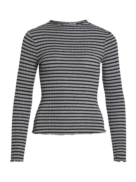 VILA Tricou VIRIKA gri amestecat negru