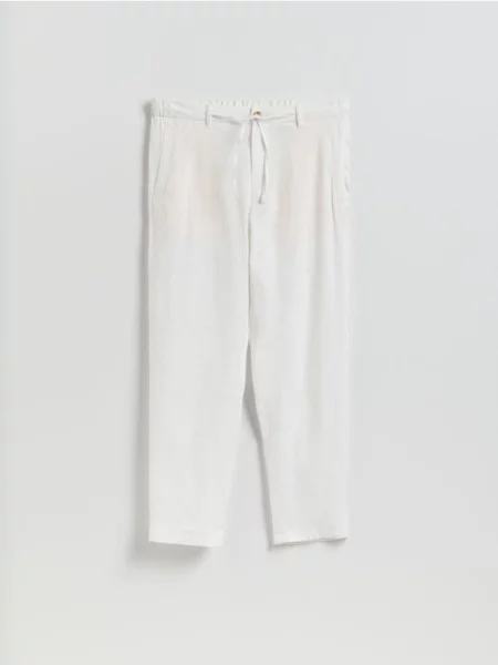 Reserved Pantaloni chino din in croială dreaptă alb