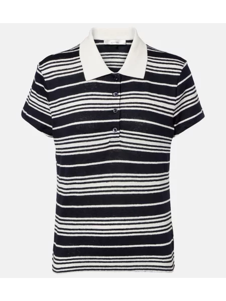 Tricou polo Frame de in cu dungi albastru