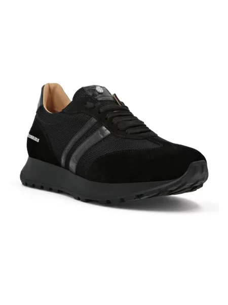 Sneakersy Billionaire skórzane z logo czarne