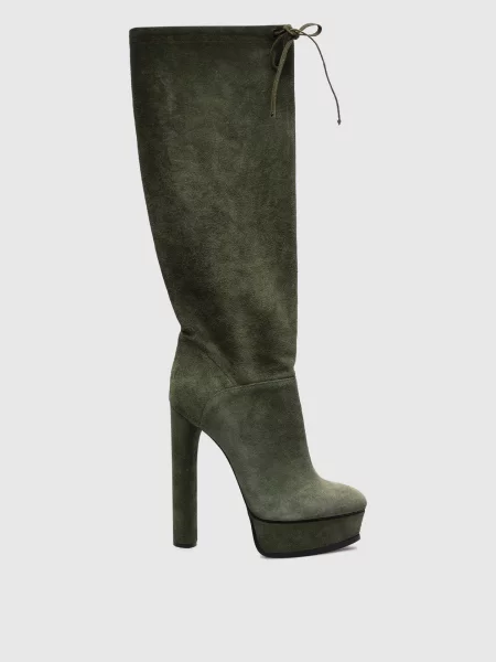 Замшеві чоботи Casadei зелені