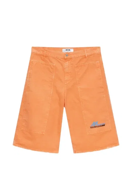 Džínové šortky Msgm oranžové