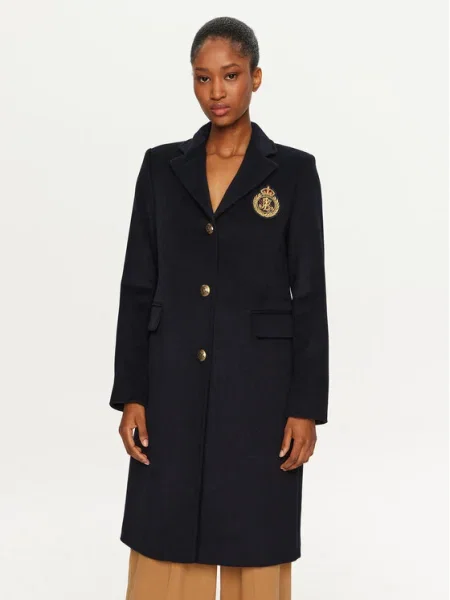 LAUREN RALPH LAUREN Gyapjú kabát Sötétkék kék