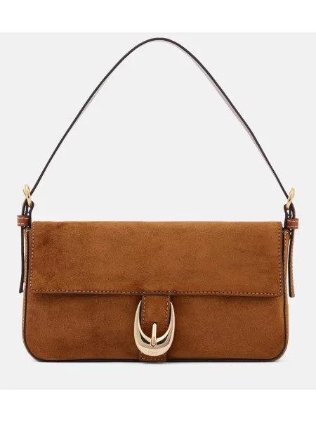 Geantă Staud din piele de căprioară maro