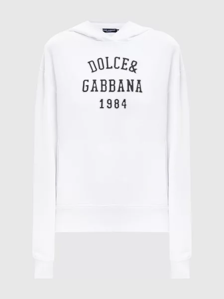 Худі з вишивкою логотипа Dolce&gabbana біле