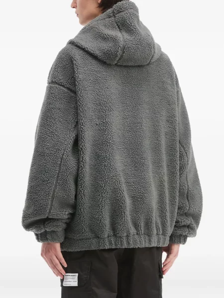 Geacă Fingercroxx din fleece cu glugă gri