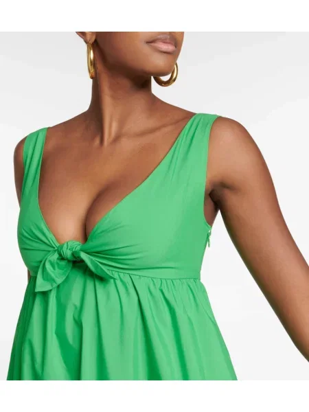 Rochie midi Redvalentino până la genunchi din poplin de costum verde