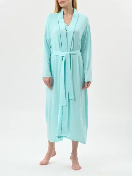 Халат Nora Rose на запах блакитний