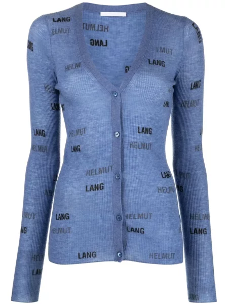 Cardigan Helmut Lang tricotate cu imagine albastru