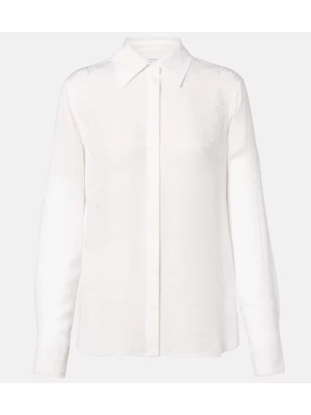 Jedwabny top Ferragamo biały