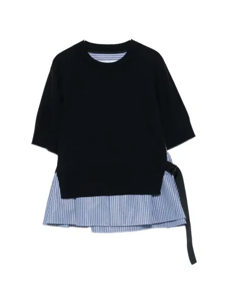 Top Sacai cu dungi albastru