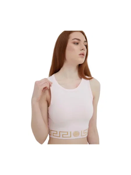 Top Versace o skróconej długości różowy