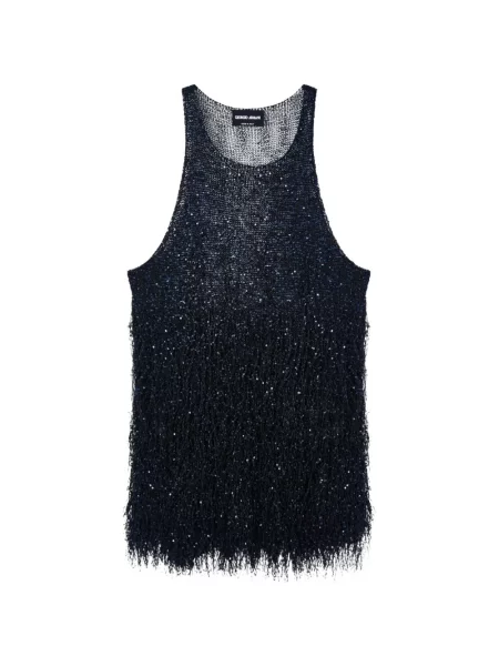 Top Giorgio Armani cu paiete albastru