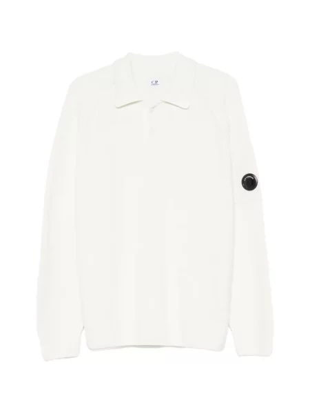 Tricou polo C.p. Company tricotate alb