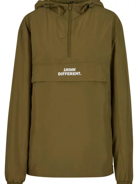 Mister Tee Přechodná bunda Think Different olivová bílá