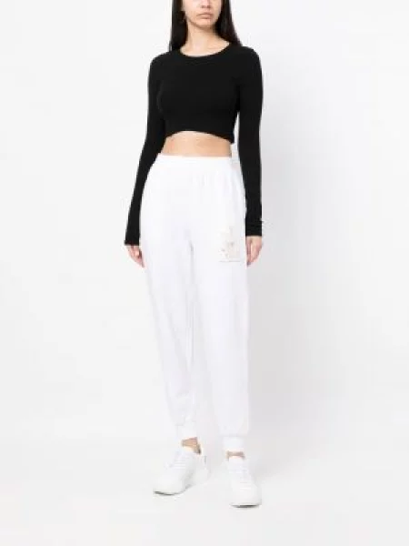 Raštuotos kūginis kelnės Stella Mccartney balta