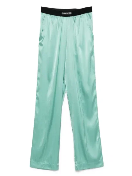 Pijamale Tom Ford din satin verde