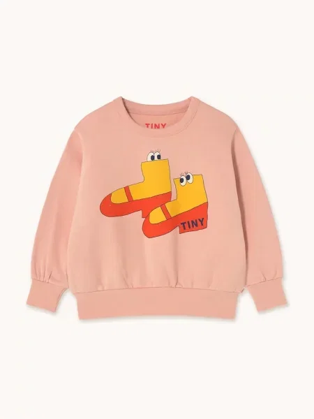 Tinycottons Dětská mikina WALK GRAPHIC SWEATSHIRT oranžová