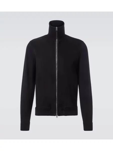 Pulover Tom Ford din piele de căprioară negru