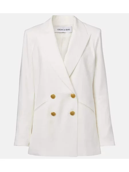 Sacou Veronica Beard de in alb