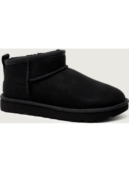 UGG Hótaposó CLASSIC ULTRA MINI | hasított bőr fekete