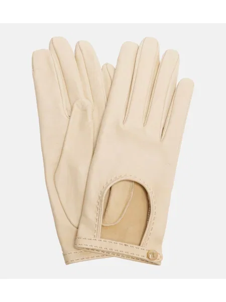 Mănuși Valentino Garavani din piele bej