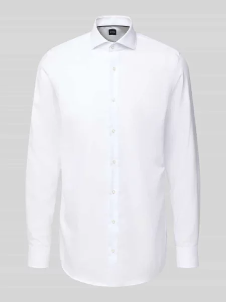 Koszula biznesowa o kroju slim fit z czystej bawełny Boss biała