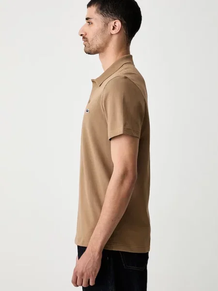 Lacoste póló férfi pamuttal barna