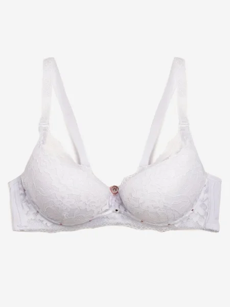 Sutien cu Dantelă și Push-Up Wifia alb