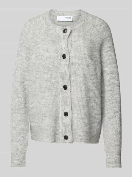 Kurtka z dzianiny z okrągłym dekoltem model ‘LULU’ Selected Femme