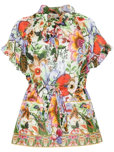 Bluză Etro cu model floral cu imagine albastru