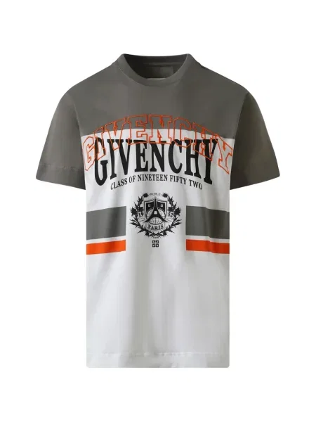 Tricou Givenchy cu dungi cu imagine alb