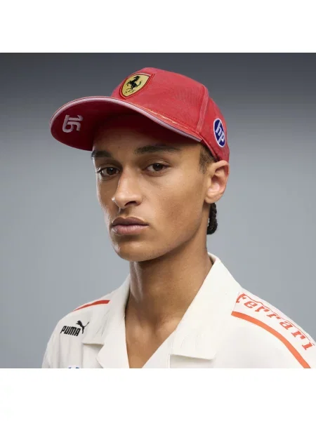 PUMA Czapka z daszkiem Scuderia Ferrari Replica Monza Charles Leclerc Akcesoria OSFA czerwony