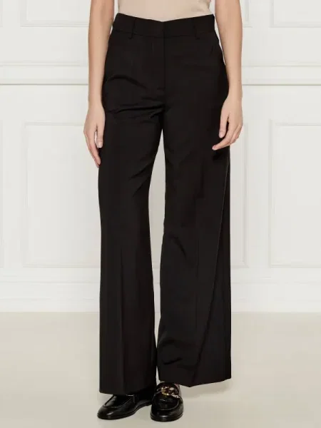 Weekend MaxMara De lână pantaloni VISIVO | flare fit negru