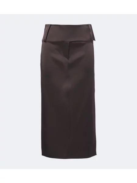 Fustă midi Sportmax din satin maro