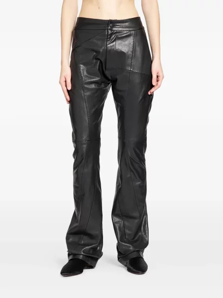 Spodnie Yehuafan skórzane czarne