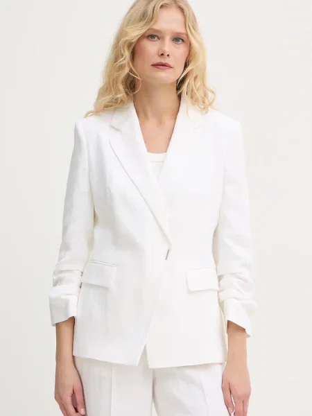 BOSS sacou cu două rânduri de pentru femei cu lână bej