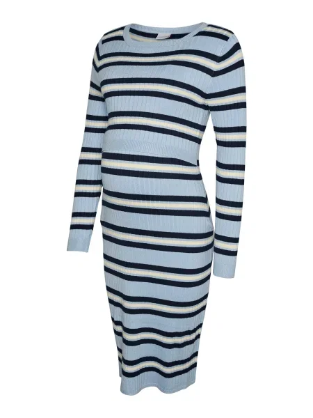 MAMALICIOUS Rochie tricotat MLESRIN bleumarin / albastru deschis alb
