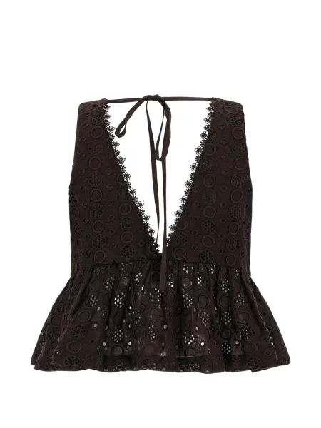 Top Pinko cu broderie maro