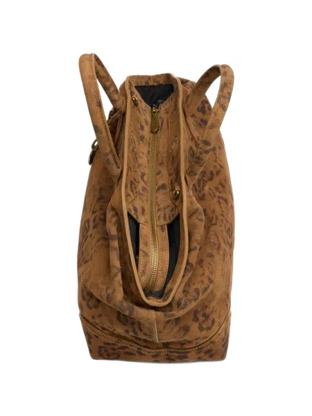 Geantă shopper Ash cu imagine cu model leopard maro