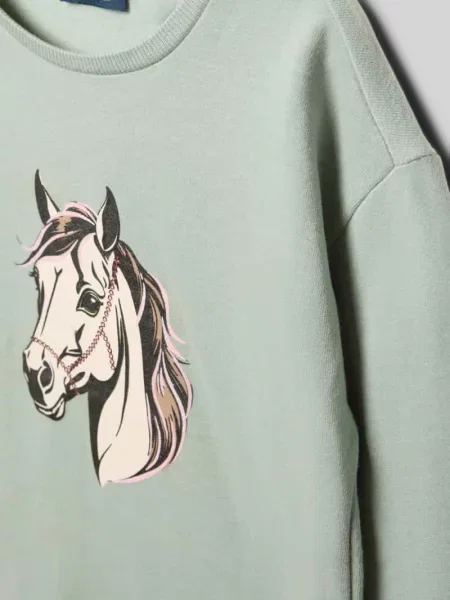 Bluza z nadrukiem z motywem Blue Seven miętowa