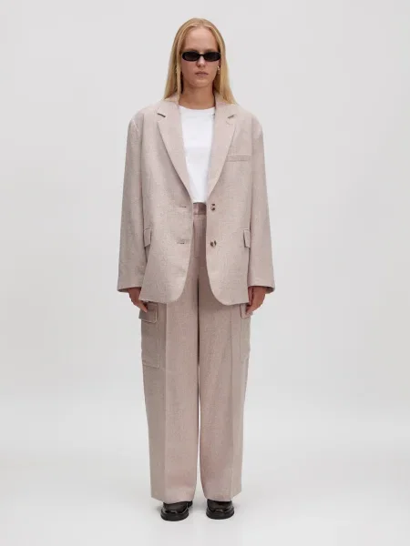 EDITED Pantaloni Tjarda taupe / roz gri