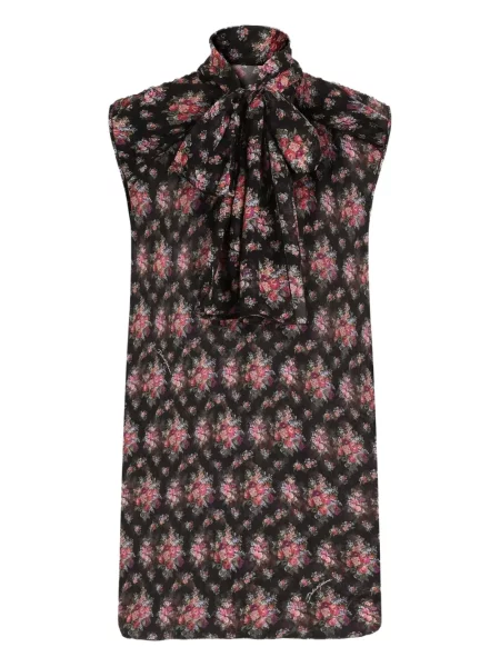 Top Dolce & Gabbana cu funde cu model floral negru