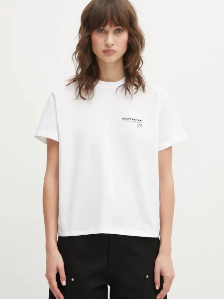 Carhartt WIP tricou din W SS Garble T-Shirt alb