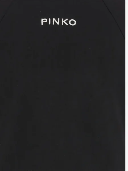 Hanorac cu glugă Pinko cu broderie negru