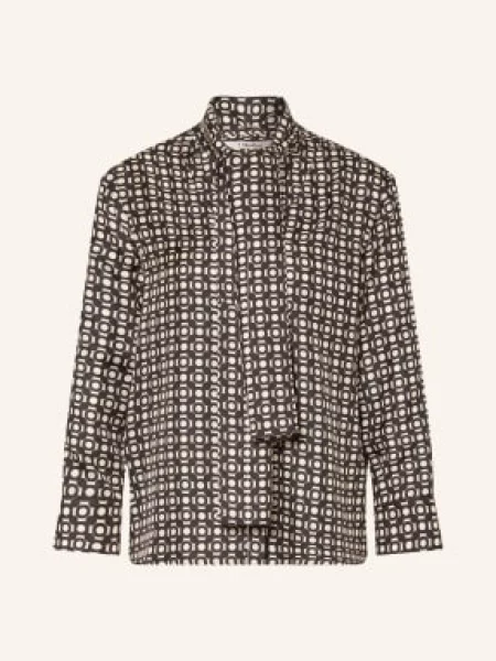 S Max Mara Jedwabna Bluzka Vittoria Z Odpinanym Kołnierzykiem schwarz czarna