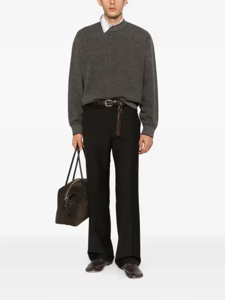 Pulover Jacquemus cu decolteu rotund gri